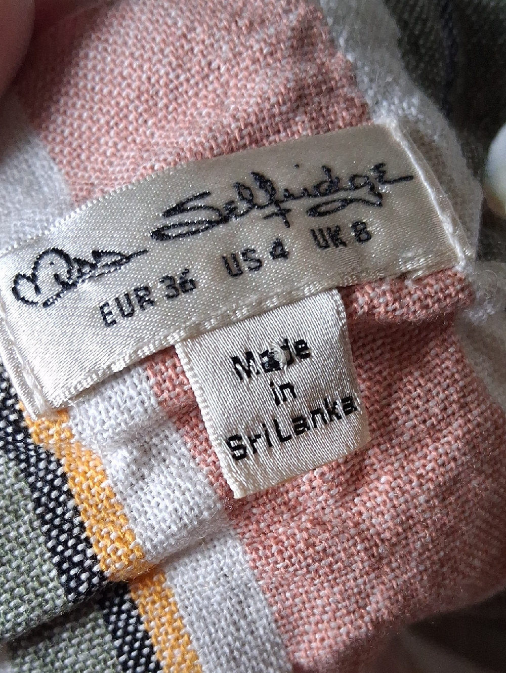 Miss Selfridge Striped Viscos And Linen Midi Dress SriLanka Sz 4 - Picture 10 of 12